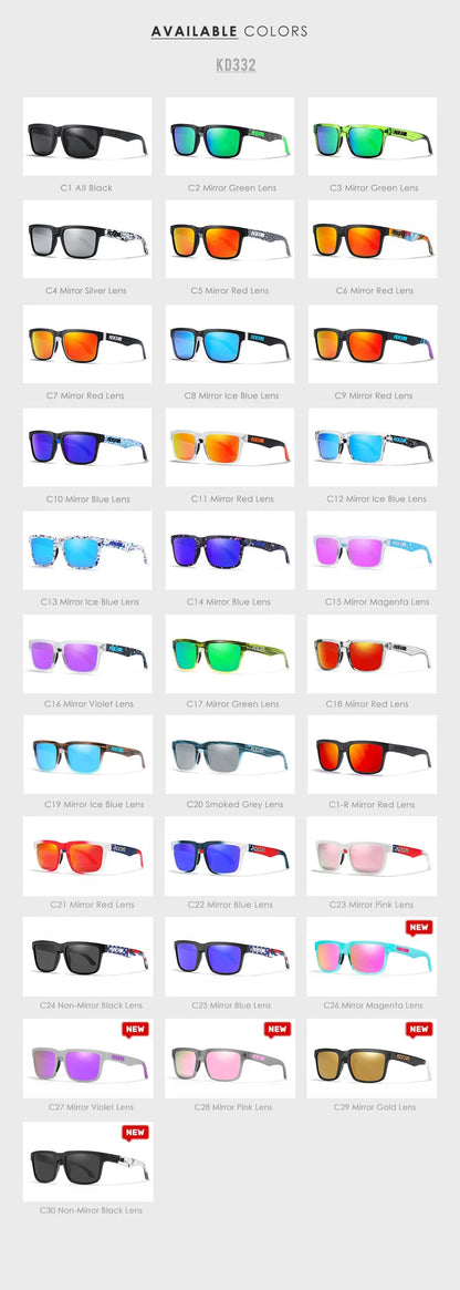 KDEAM Square Men's Polarized Sunglasses Outdoors Lifestyle Coating Sun Glasses New Matching Colors With Box