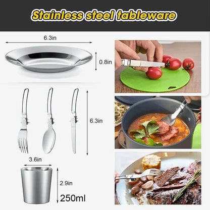 Aluminum Camping Cooking Set – Nonstick, Lightweight, Serves 2–3, 2 Package Options