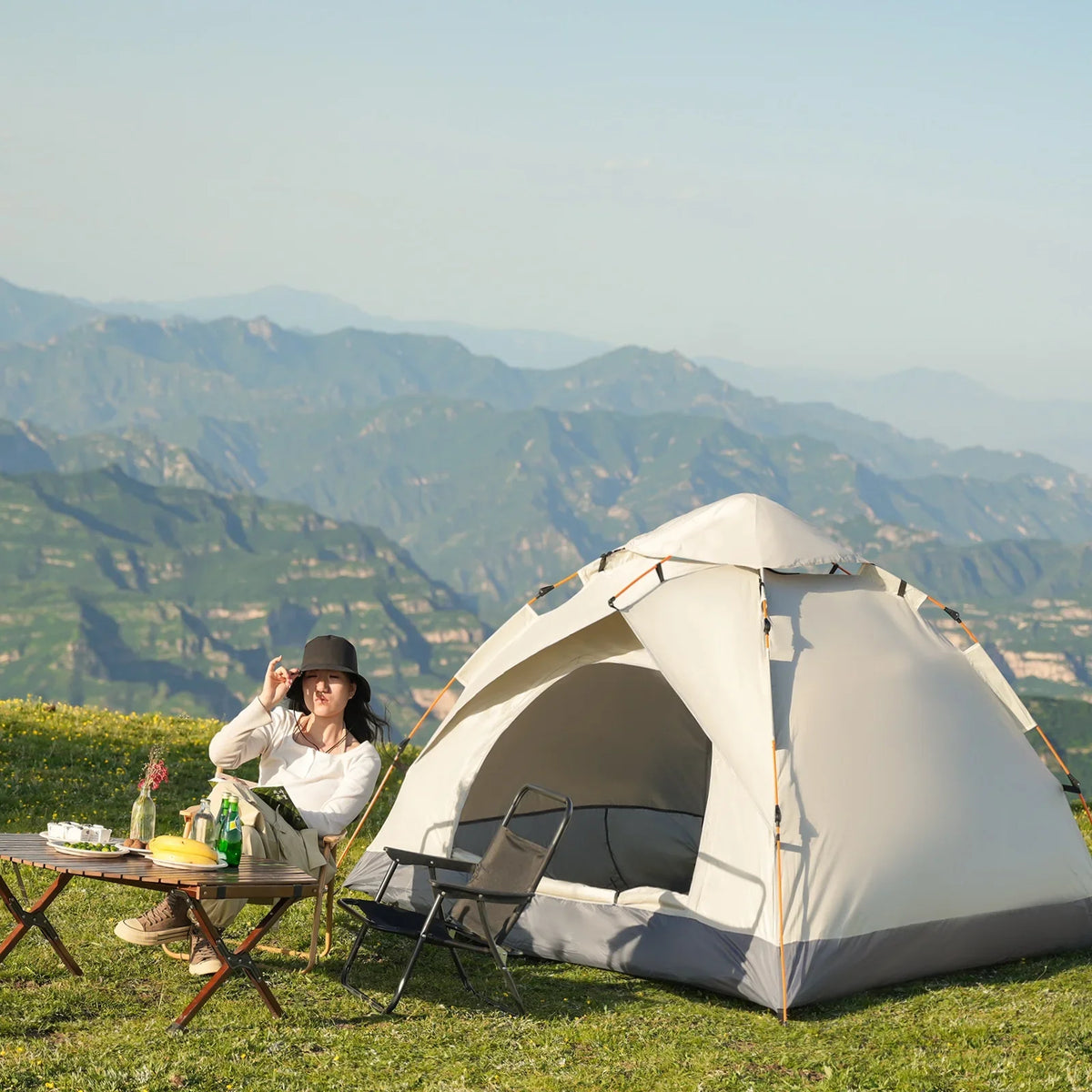3-4 Person Automatic Pop-Up Camping Tent – Windproof, Waterproof, 4-Season Family Tent