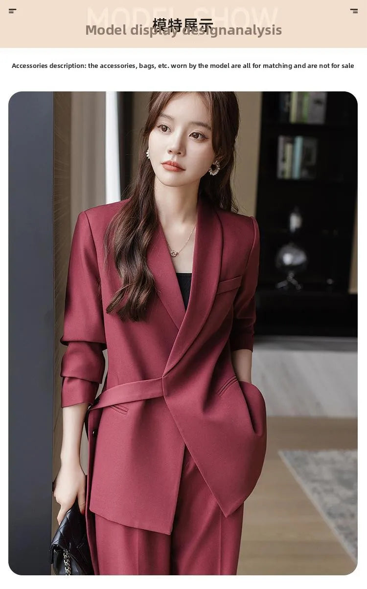 plus Size Wide Leg Pants Two Piece Set Big Brand Women's Spring Autumn New Sle Jaet And Pants Suit for Young Women 8-25