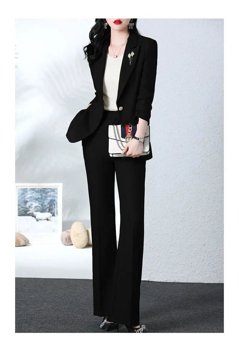 2025 Spring and Autumn New Fashion Blazer Coat Trousers Two Piece Women's Elegant Casual Suit Jacket Pants Set Female Clothing