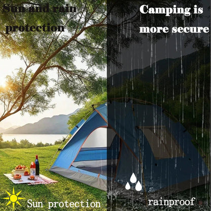 Extra-Large 3-4 Person Pop-Up Camping Tent – Triple-Layer, Mesh Screen, Aluminum Poles