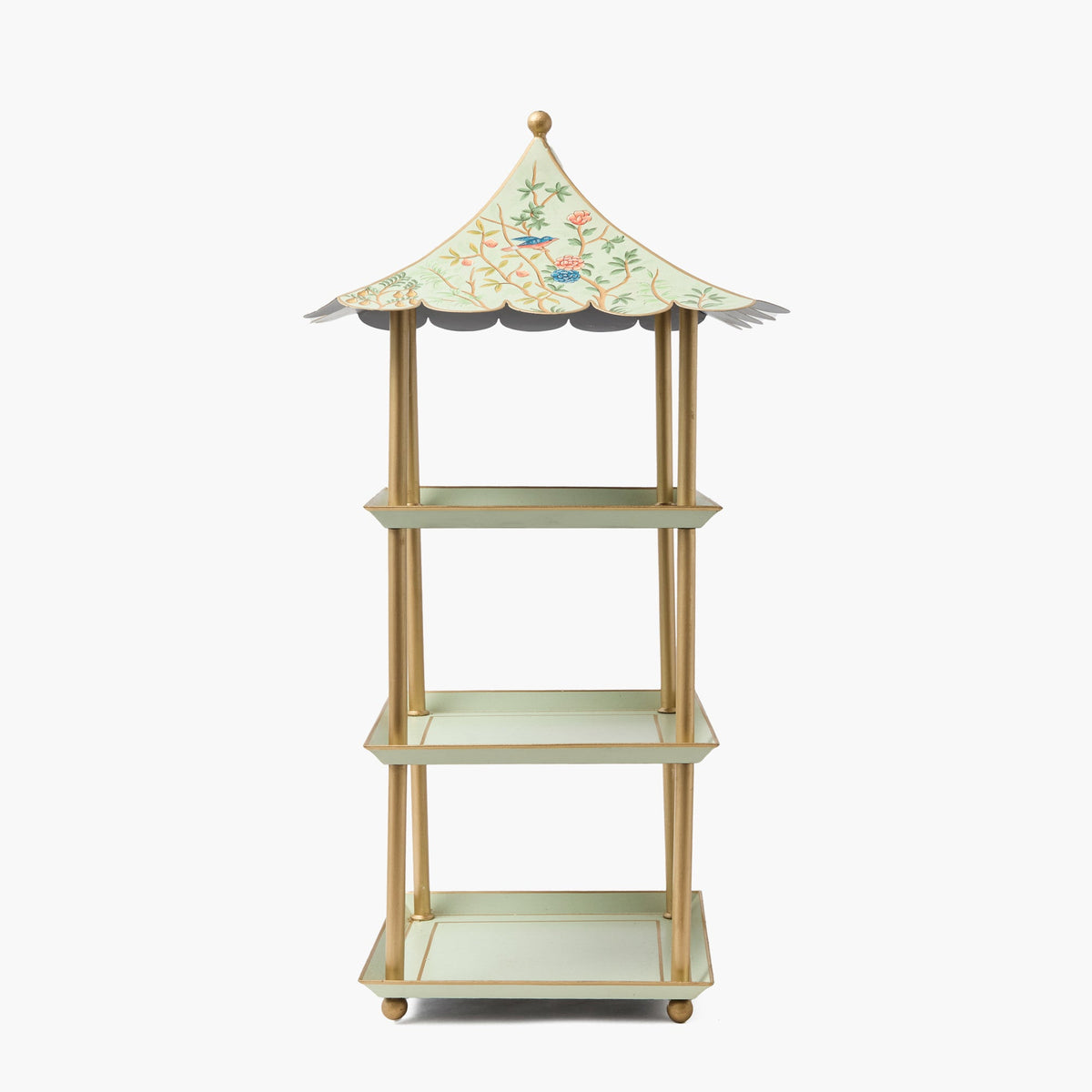 Chinoiserie Tole Three Tier Pagoda Stand