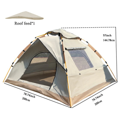 Extra-Large 3-4 Person Pop-Up Camping Tent – Triple-Layer, Mesh Screen, Aluminum Poles