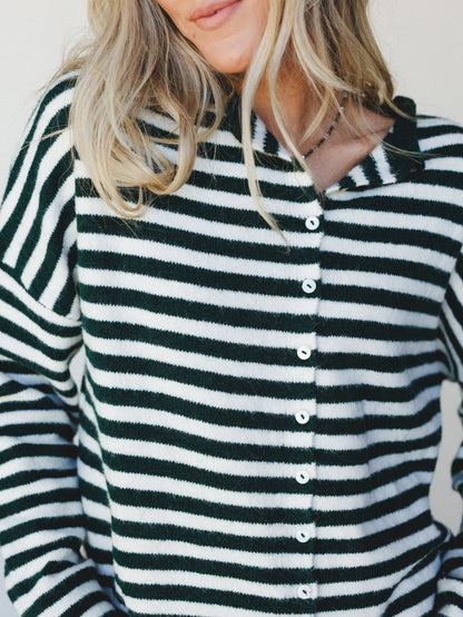 Aira Button Down Cardigan - Forest