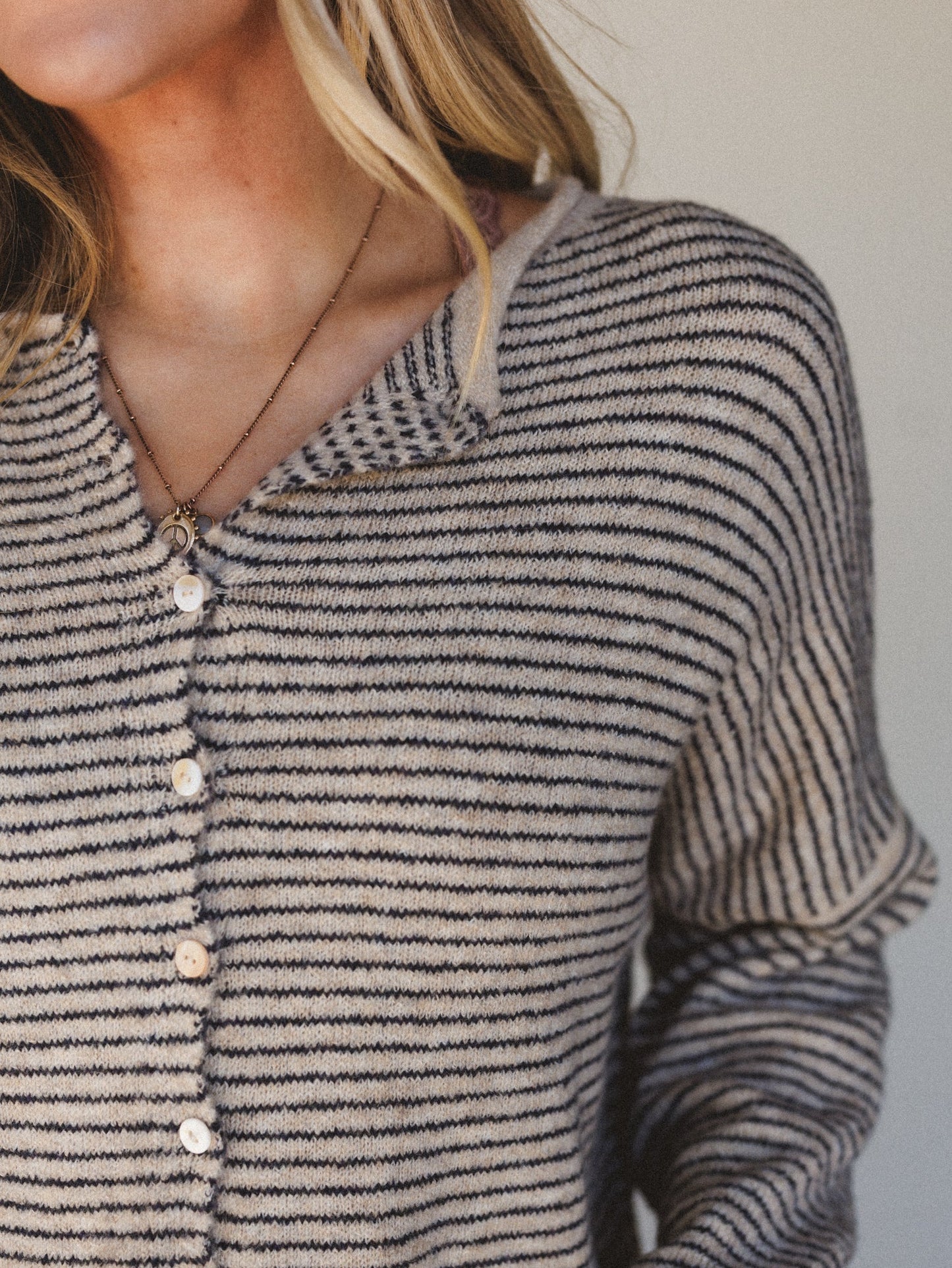 Amara Button Down Cardigan - Natural