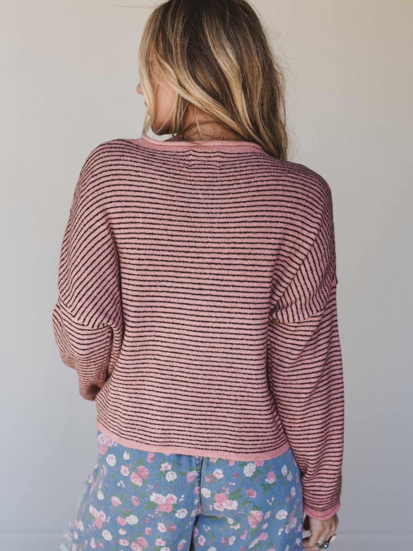 Amara Button Down Cardigan - Rose