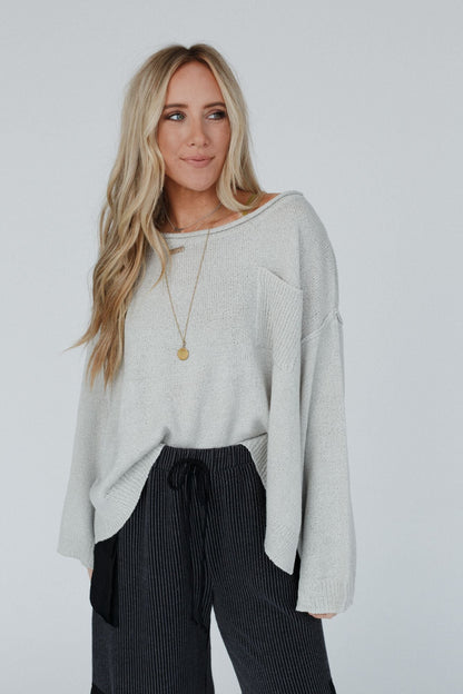 Got You Covered Drop Shoulder Pullover - Ash