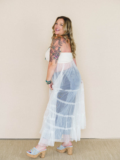 Blush Affair Tulle Maxi Dress - Cream