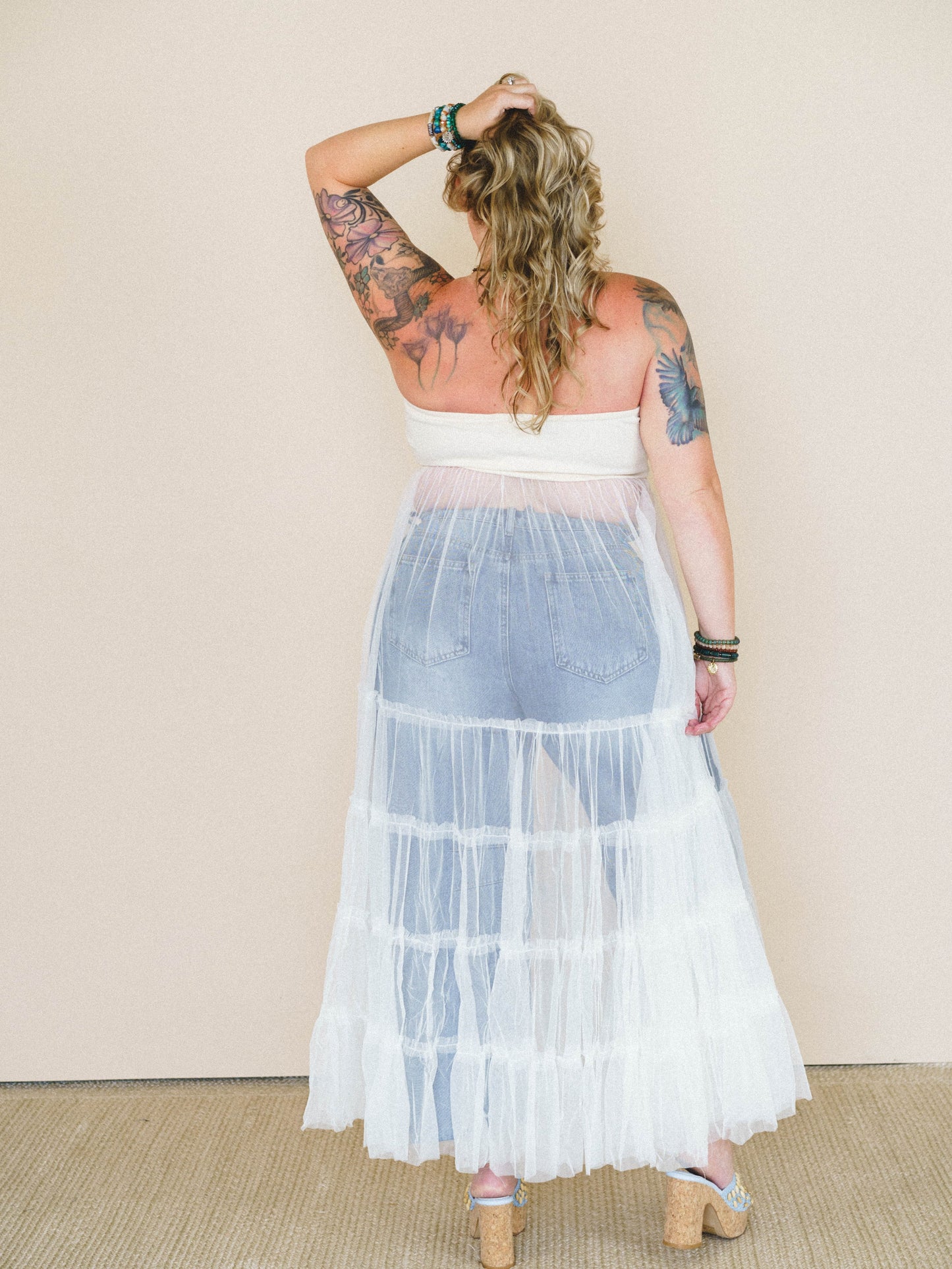 Blush Affair Tulle Maxi Dress - Cream