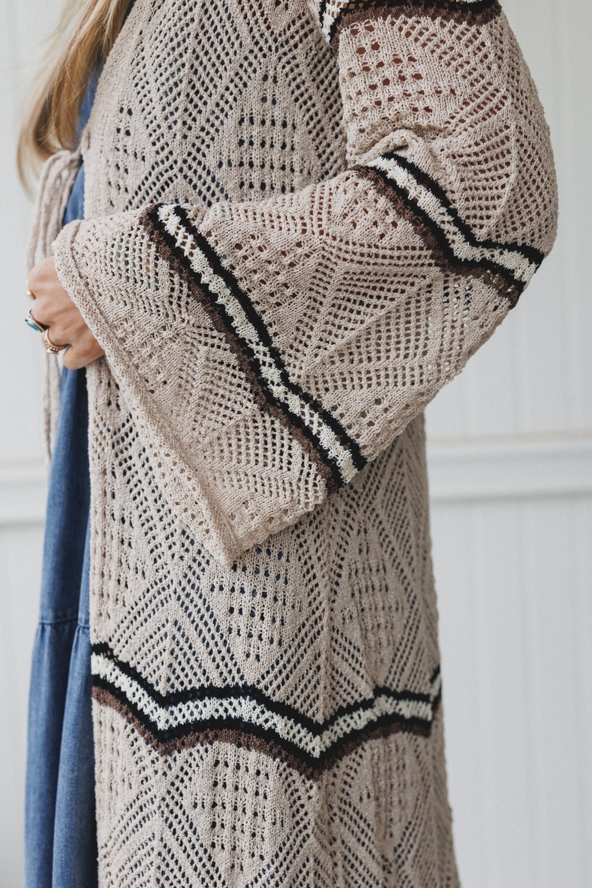 Crochet Breeze Cardigan Duster - Oatmeal