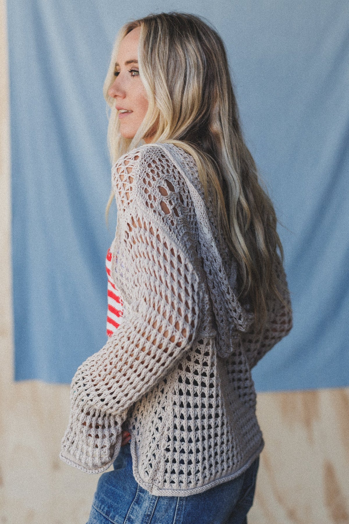 Americana Flag Hoodie - Beige