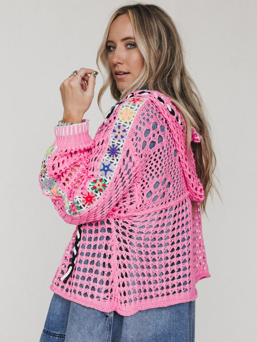Color Maze Cardigan - Candy Pink