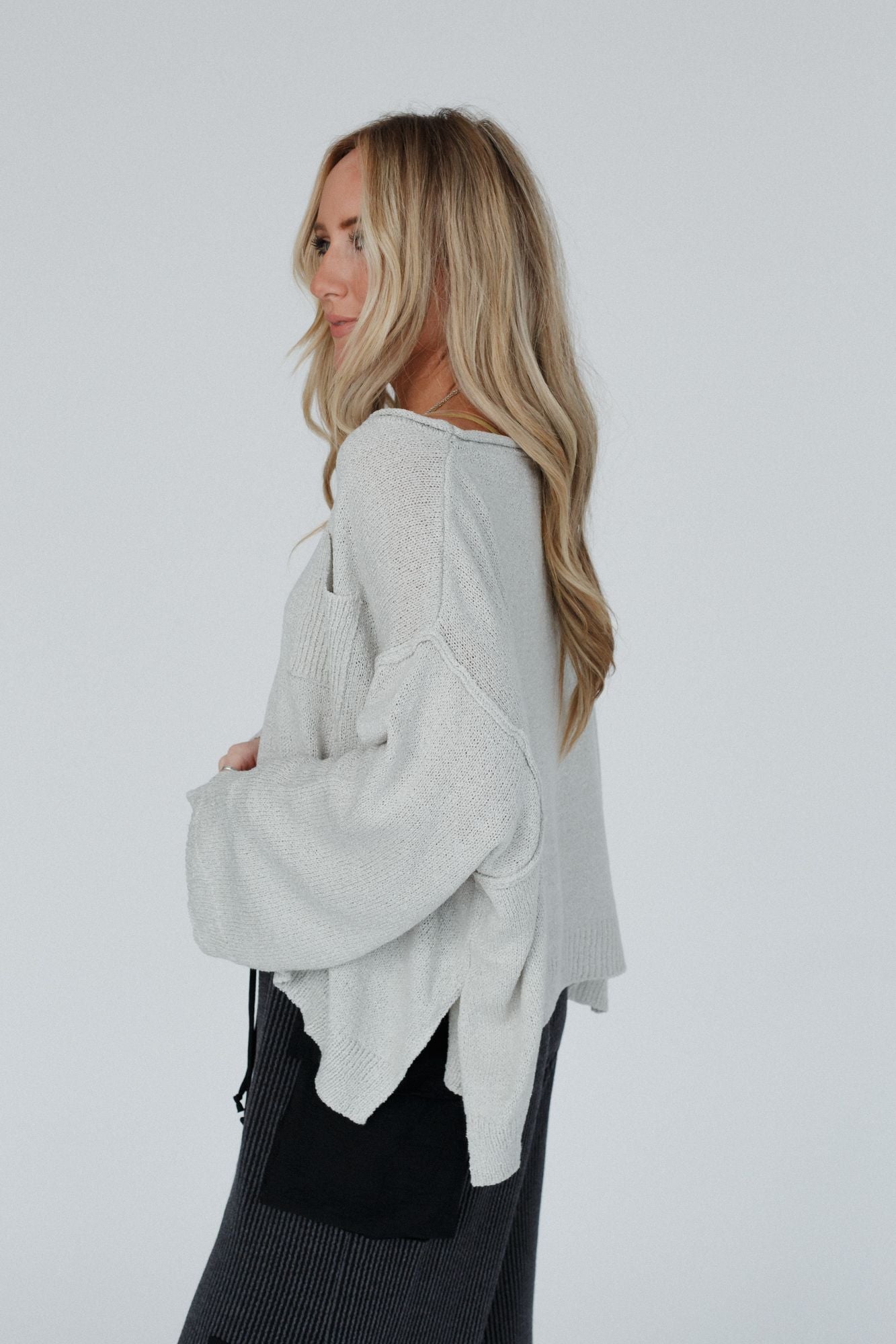 Got You Covered Drop Shoulder Pullover - Ash