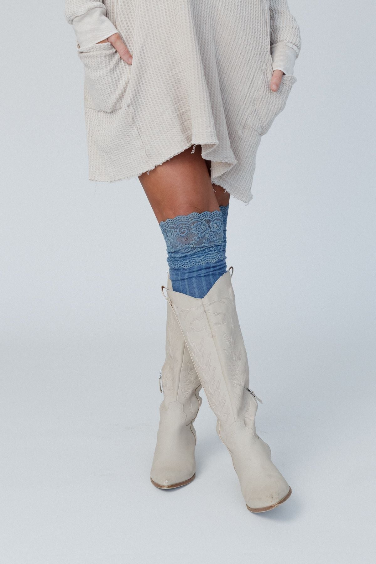 Becca Knee High Socks - Blue