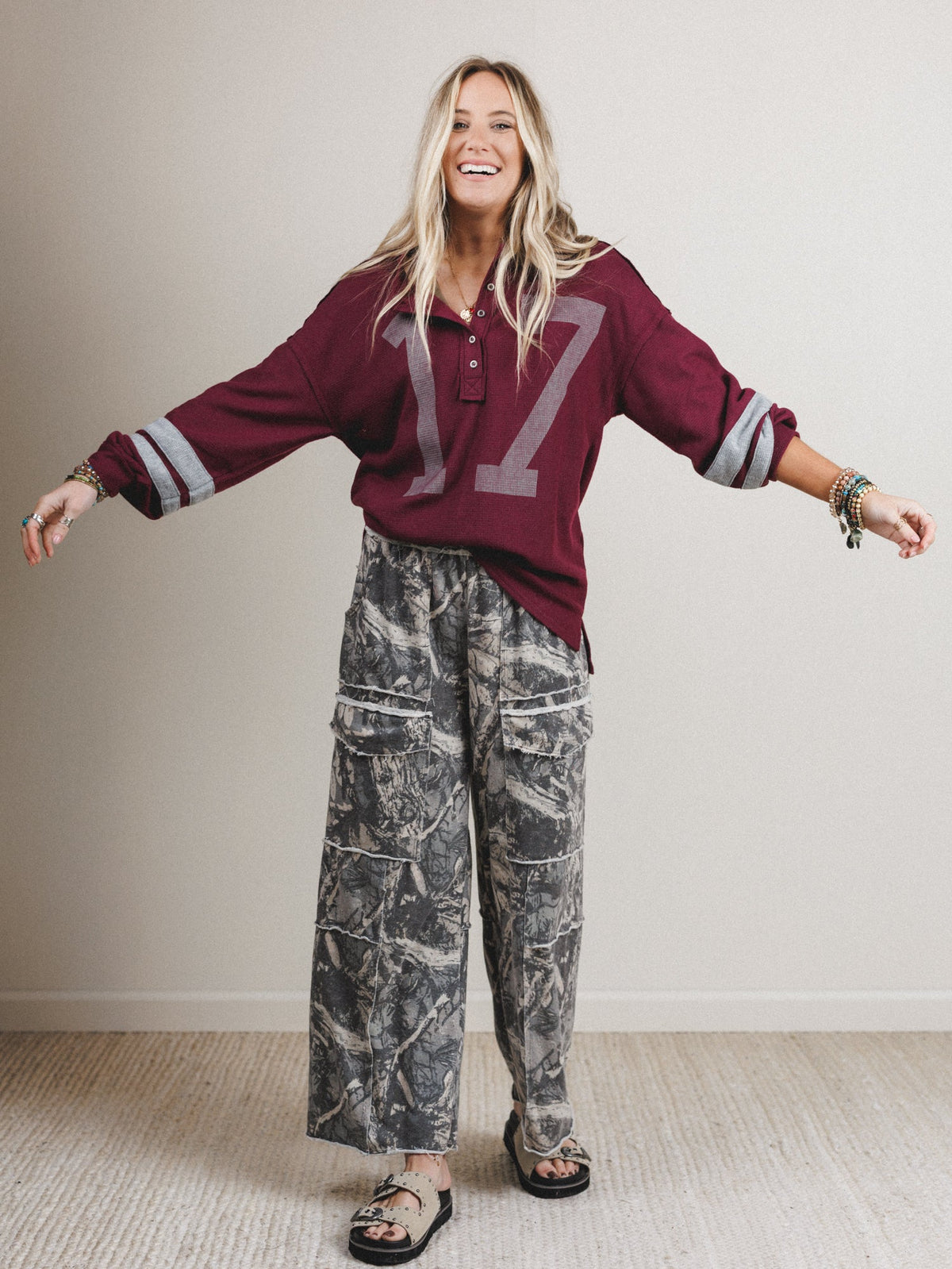 Home Team Long Sleeve Top - Burgundy