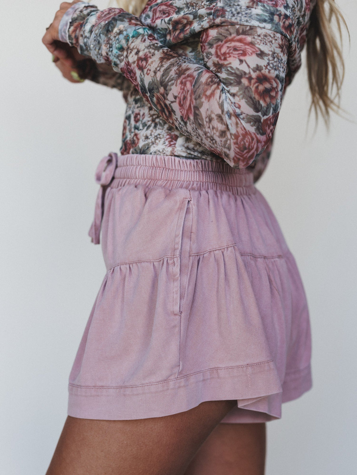 Cute Thrills Shorts - Washed Berry