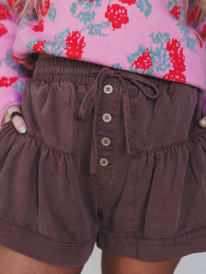 Cute Thrills Shorts - Washed Mocha