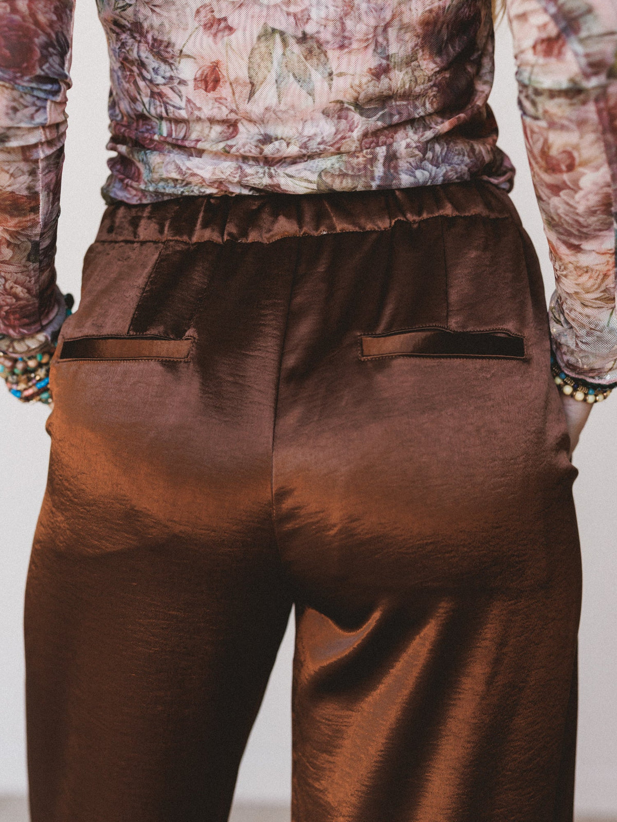 Feeling Sleek Satin Pants - Brown