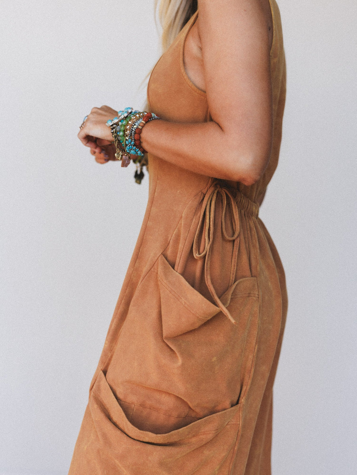Crochet Washed 2 Piece Bundle - Camel
