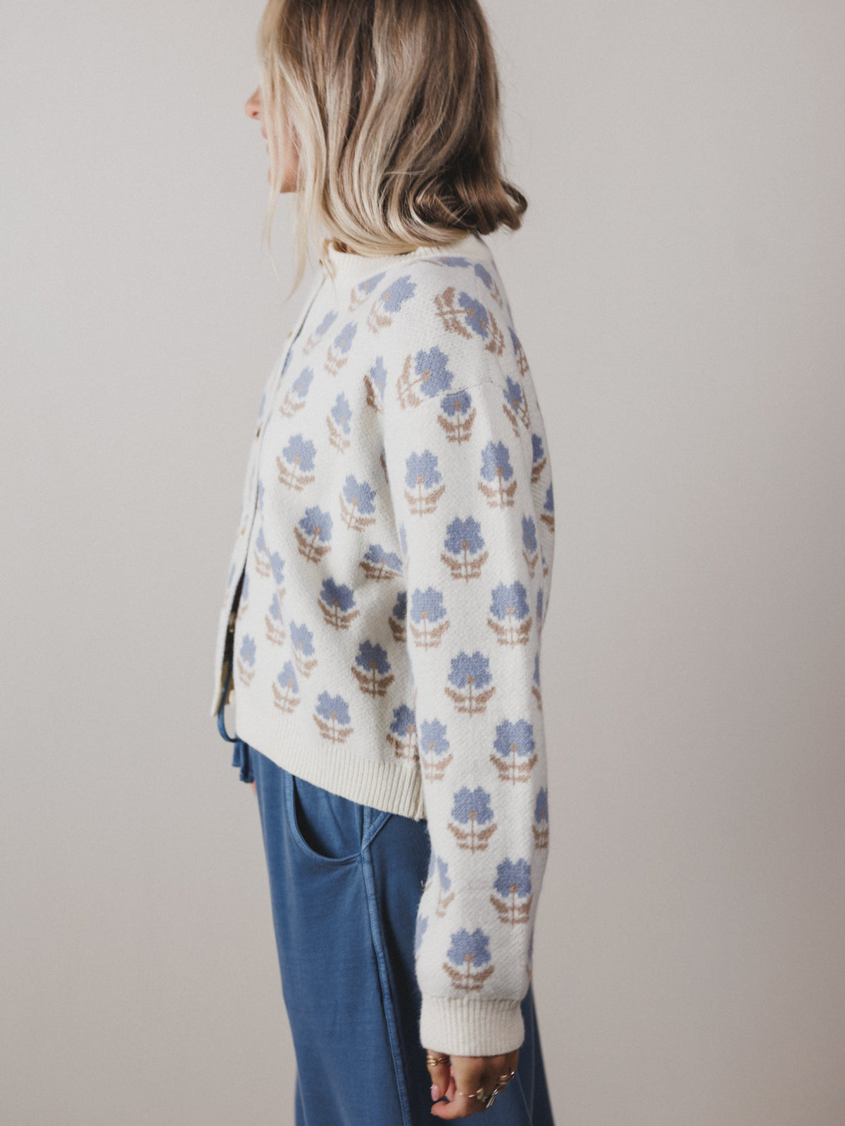Elodie Floral Cardigan - Cream