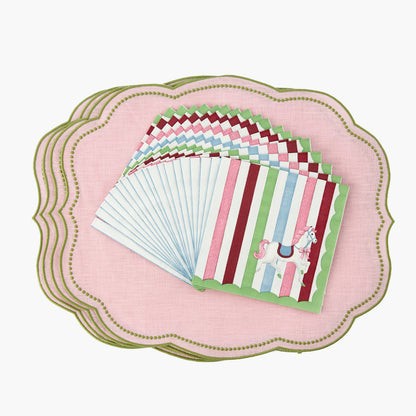 Pink & Green Eloise Linen Placemats (Set of 4)