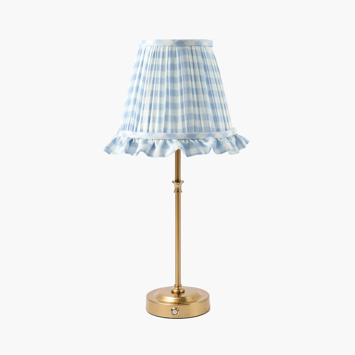 Blue Gingham Ruffle Lampshade (18cm)