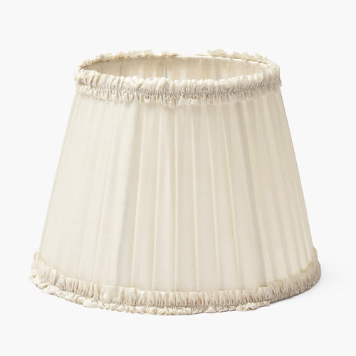 Cream Frilled Silk Lampshade (30cm)