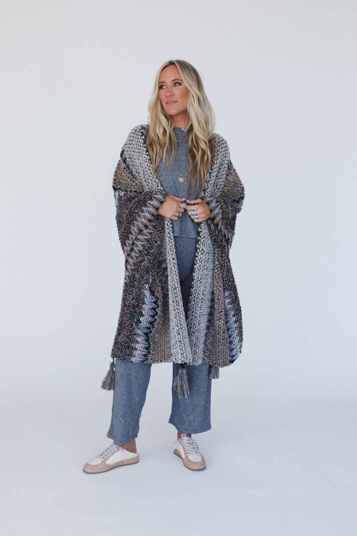 Desert Dreams Crochet Ruana - Khaki