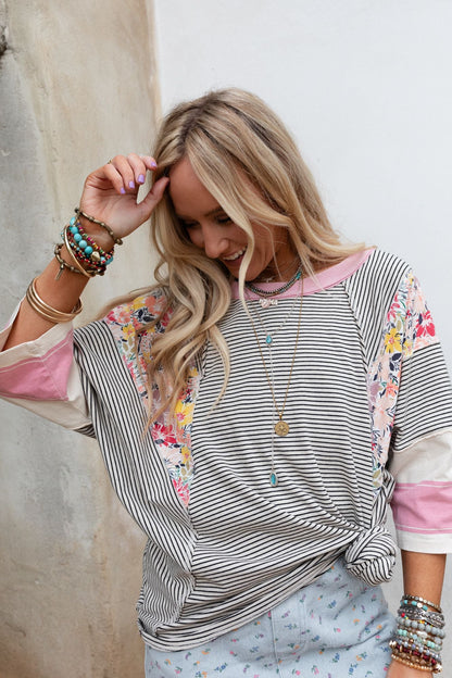 Britt Patchwork Top - Oat