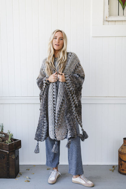 Desert Dreams Crochet Ruana - Khaki