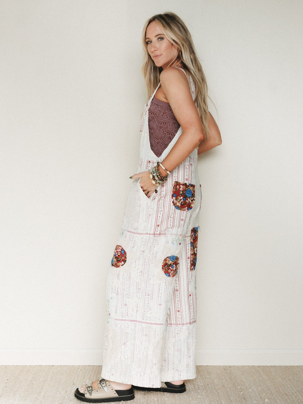 Art Notes Jumpsuit - Ruby Striped
