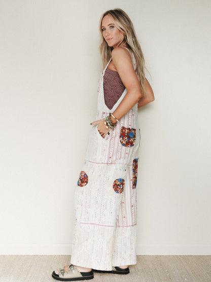 Art Notes Jumpsuit - Ruby Striped