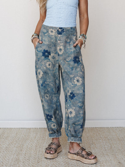 Dawn of Spring Pants - Navy Multi