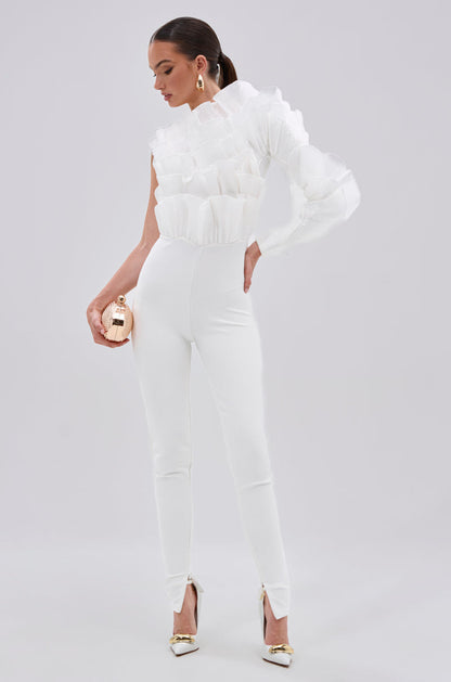 ADA RUFFLE TOP BANDAGE JUMPSUIT