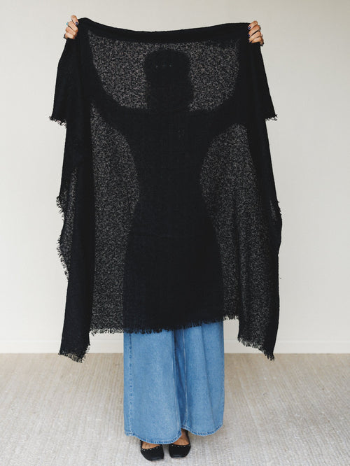 Cabin Calling Blanket Scarf - Black