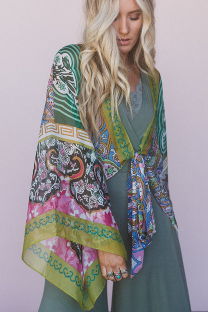 Blooming Mosaic Wrap - Lime