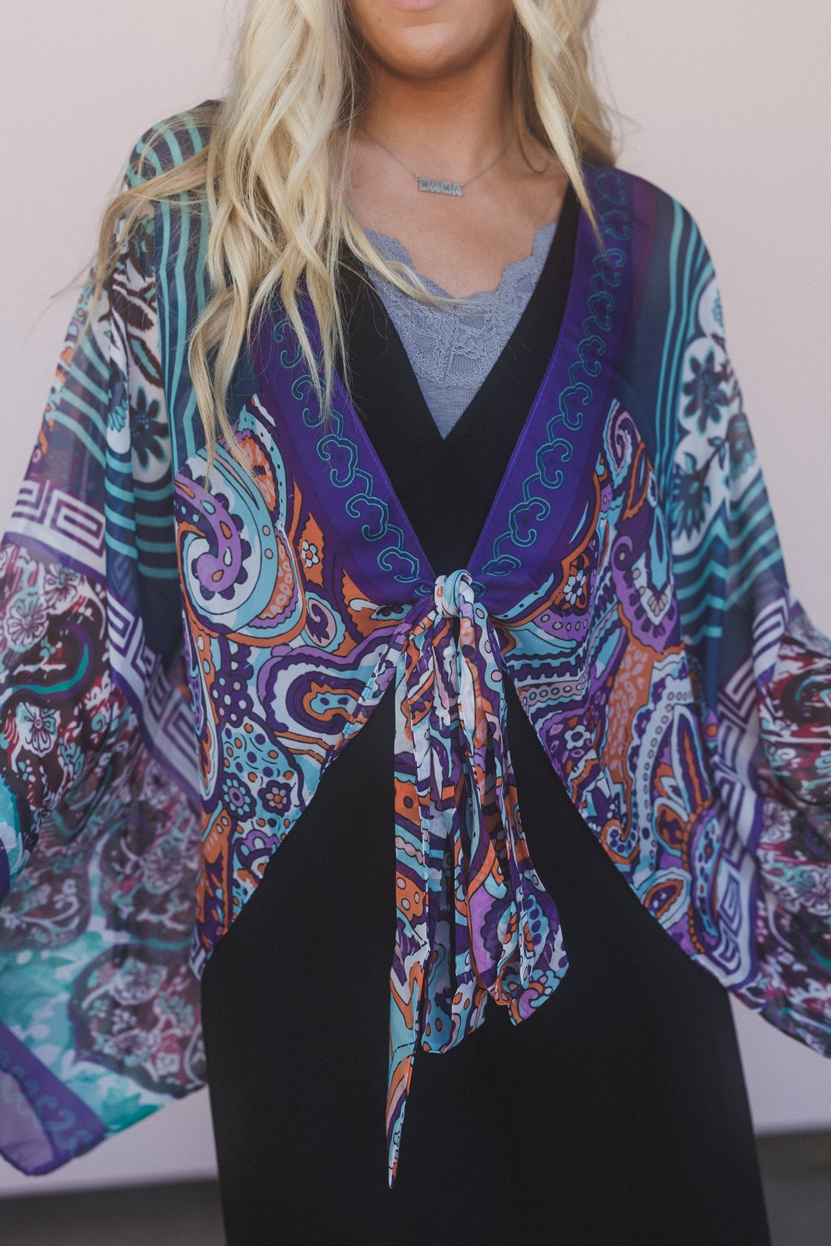 Blooming Mosaic Wrap - Blue Multi