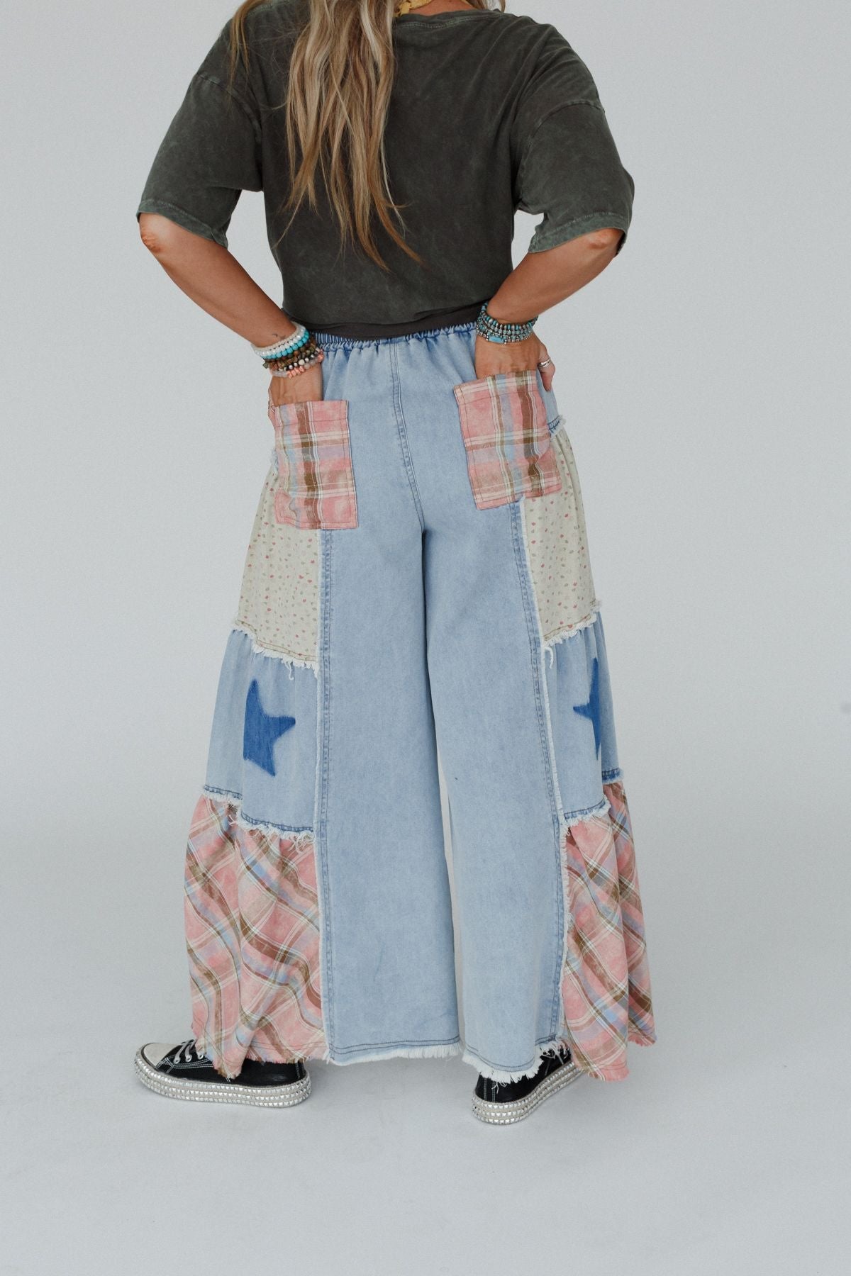 Coastal Chill Wide Leg Pants - Denim Multi