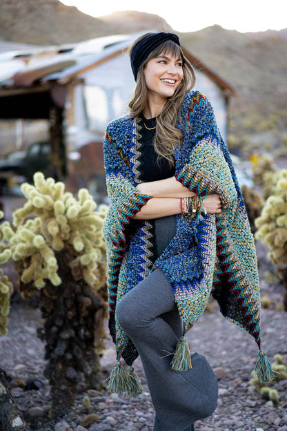 Desert Dreams Crochet Ruana - Cobalt - Pre Order