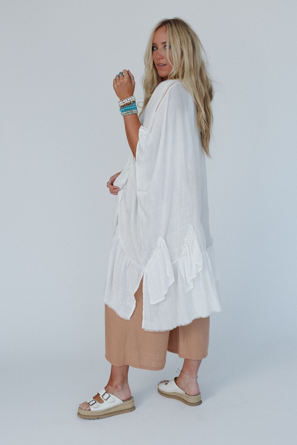 Gwen Ruffle Kimono - Ivory