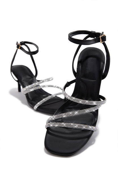 Annalise Embellished Mid Heels - Black