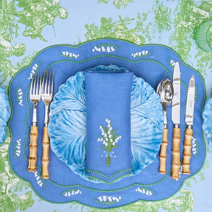 Blue Lily of the Valley Linen Napkins (Set of 4)