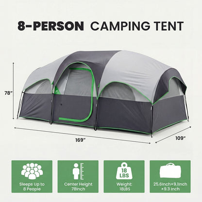 Waterproof Family Dome Camping Tent | 5-Min Setup | Multi-Directional Ventilation