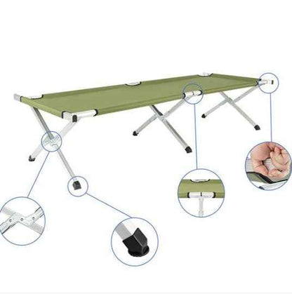 Foldable Camping Cot – Aluminum Frame & Oxford Fabric, 74" Long with Carry Bag for Outdoor Sleeping