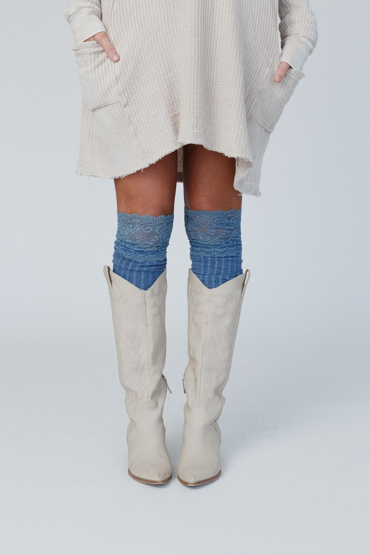 Becca Knee High Socks - Blue
