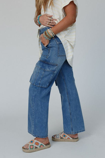 Britain Cargo Jeans - Medium Denim
