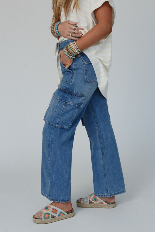 Britain Cargo Jeans - Medium Denim - Pre Order