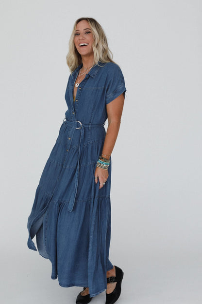Blue Ridge Denim Maxi Dress - Medium Wash
