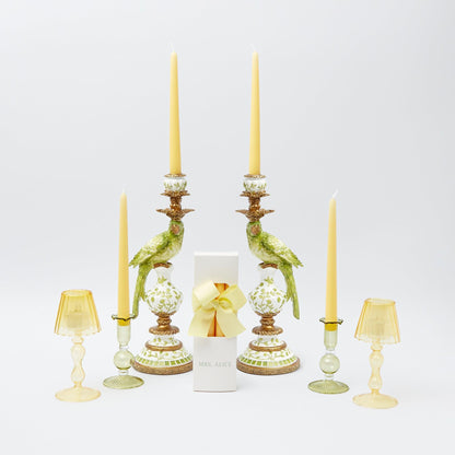 Green Parrot Candle Holder (Pair)